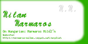 milan marmaros business card